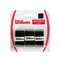 Outlet Wilson Pro Soft Overgrip owijka na rakietę tenisową 3 Sztuki Czarna
