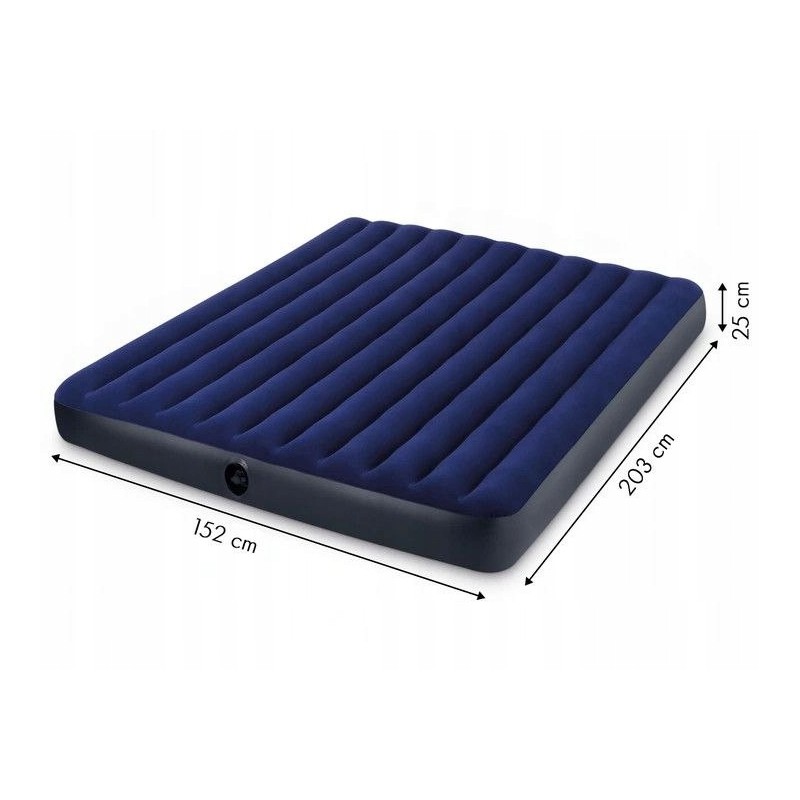 Outlet Materac dwuosobowy Intex 203 x 152 x 25 cm niebieski OPIS Outlet Materac dwuosobowy Intex 203 x 152 x 25 cm niebieski OPIS