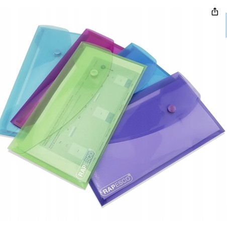 Rapesco 0690 jasny przezroczysty portfel Popper 3 szt 12,5 x1 x 23 cm