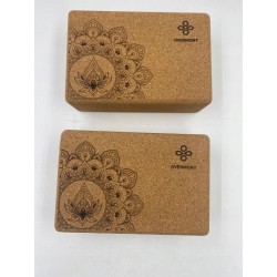 Overmont bloki korkowe do jogi zestaw 2 sztuk 15,2dł x 22,9szer x 7,6gr cm