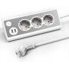 KS Listwa zasilająca z 3 gniazdami wtykowymi z USB i lampką nocną LED