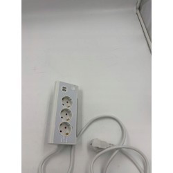 KS Listwa zasilająca z 3 gniazdami wtykowymi z USB i lampką nocną LED