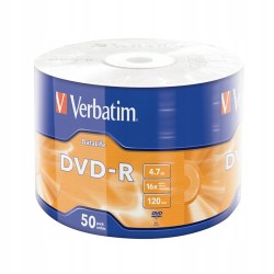 Outlet Płyty Verbatim DVD-R 4.7GB Matt Silver 16x wrap 50sztuk