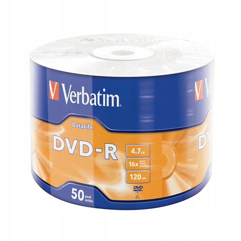 Outlet Płyty Verbatim DVD-R 4.7GB Matt Silver 16x wrap 50sztuk