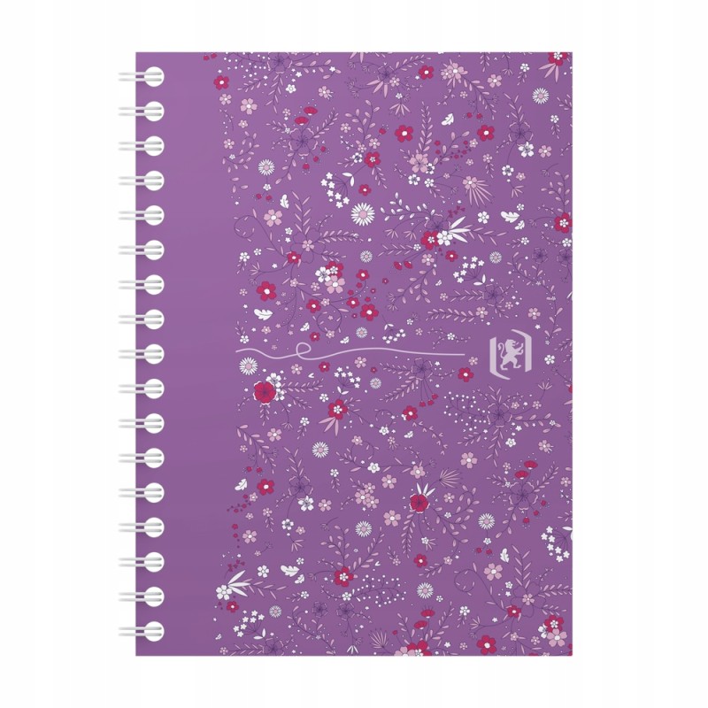 Oxford Spiral notatnikA6 w kratkę w kwiaty 100stron miękka okładka filolet Oxford Spiral notatnikA6 w kratkę w kwiaty 100stron miękka okładka filolet