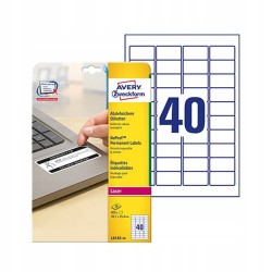 Outlet Avery Etykiety Samoprzylepne 45,7 x 25,4 L7654-100 100 kartek OPIS