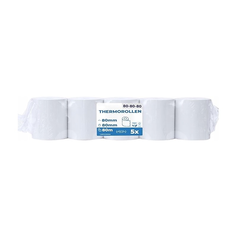 Outlet 5 sztuk rolek termicznych premium 80 mm x 80 mm x 12 mm OPIS