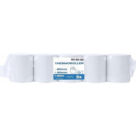 Outlet 5 sztuk rolek termicznych premium 80 mm x 80 mm x 12 mm OPIS