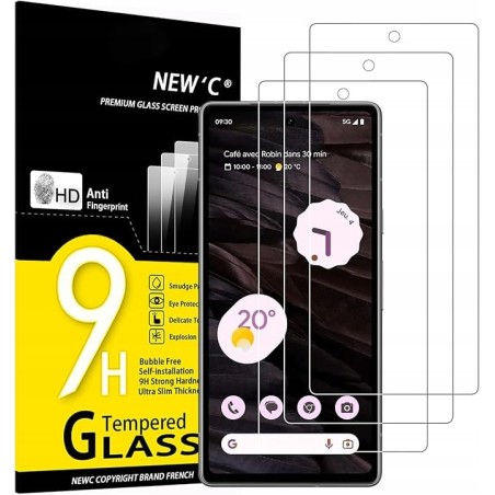 NEW'C 3sztuki Szkła hartowanego dla Google Pixel7a odporność na zarysowania