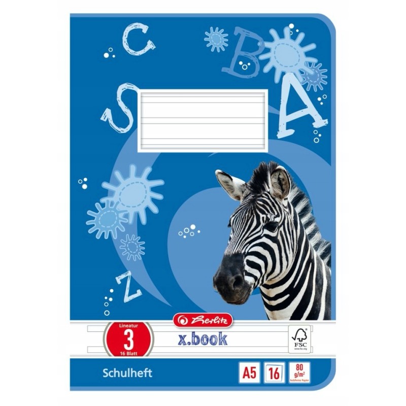 Herlitz zeszyt A5 liniatura 03 papier bezdrzewny 80 g/m² 32 arkuszy OPIS