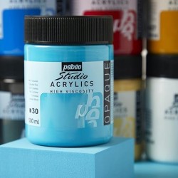 Pébéo Farba akrylowa Fine Studio niebiesko -turkusowoniebieska 500 ml OPIS