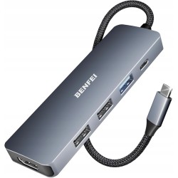 Outlet Hub BENFEI USB C 5 portów z 4K HDMI 3 USB-A zasilaniem 100 W
