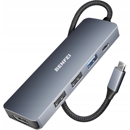 Outlet Hub BENFEI USB C 5 portów z 4K HDMI 3 USB-A zasilaniem 100 W