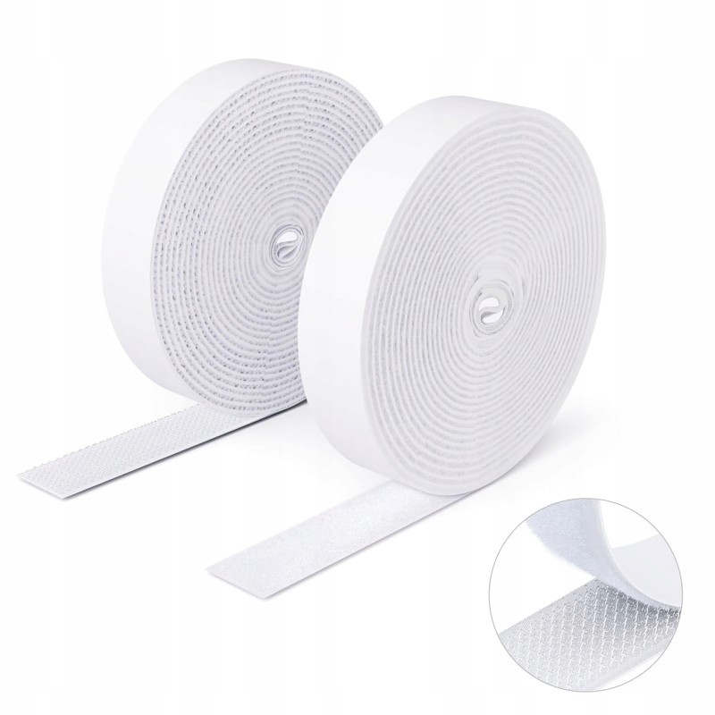Outlet Taśma rzep wymiary 3 m x 0,16 cm mocna przyczepność elastyczna biały