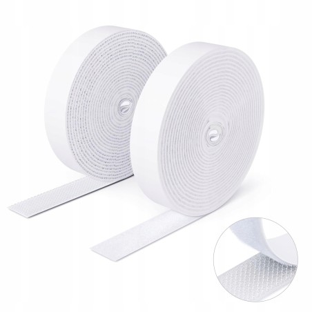 Outlet Taśma rzep wymiary 3 m x 0,16 cm mocna przyczepność elastyczna biały