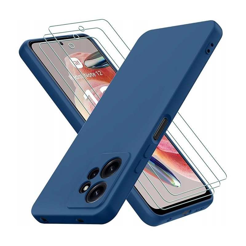 Etui Oureidoo 3 szkła hartowane kompatybilne z Xiaomi Redmi Note 12 4G