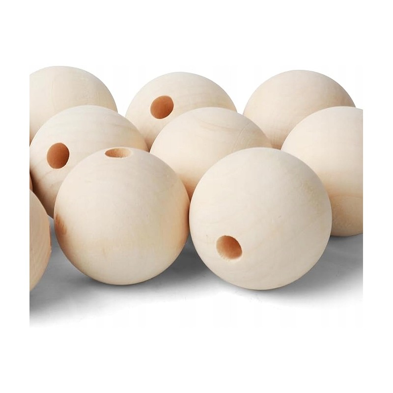 Outlet SOSMAR Opakowanie 10 x 50 mm super dużych drewnianych koralików OPIS
