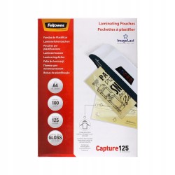 Outlet Folia do laminacji błyszcząca A4 Fellowes 100sztuk 125micron OPIS