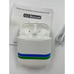 Outlet Słuchawki bezprzewodowe douszne TWS i12 białe złącze lightning