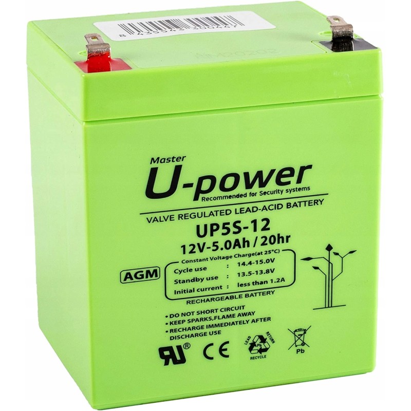 Master U-Power akumulator bateria Plomo AGM 2.9Ah 12V Faston 4.8mm OPIS