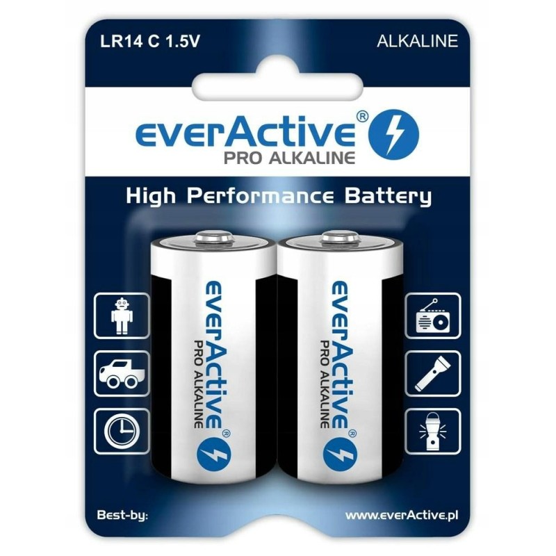 Outlet Baterie alkaliczne Everactive C (R14) 2 szt. pojemność 8000 mAh 1.5V