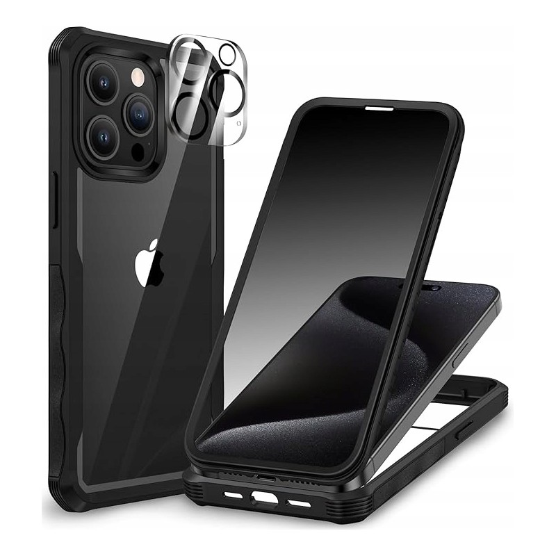 CENHUFO Etui kompatybilne z iPhone 15 Pro Max z osłoną obiektywu aparatu