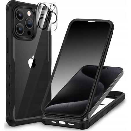 CENHUFO Etui kompatybilne z iPhone 15 Pro Max z osłoną obiektywu aparatu