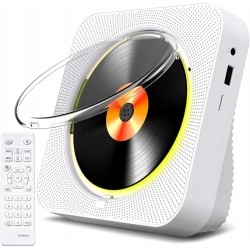 KOVCDVI Odtwarzacz CD z radiem FM odtwarzaczem CD Bluetooth 5.1 biały OPIS