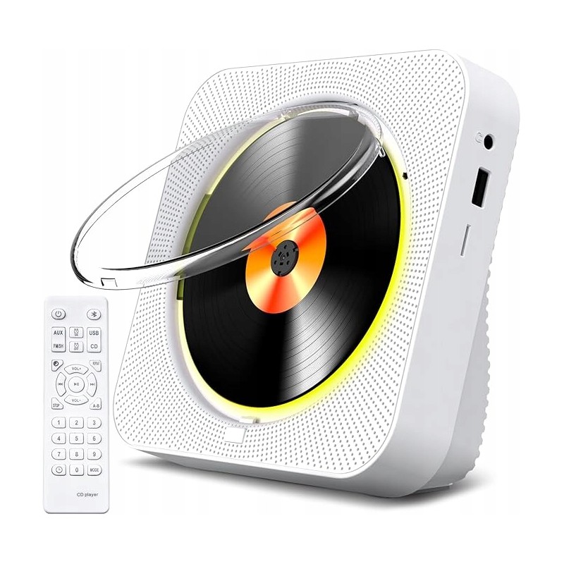 KOVCDVI Odtwarzacz CD z radiem FM odtwarzaczem CD Bluetooth 5.1 biały OPIS