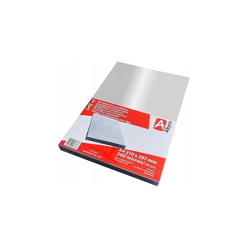 Albyco Clear Cover Cover arkusze okładkowe z PVC DIN A4 210 x 297 mm 100szt