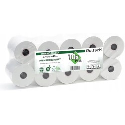 Outlet ROLTECH 10 rolek termicznych 57 mm x 40 m x 12 mm bez BPA OPIS