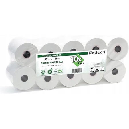 Outlet ROLTECH 10 rolek termicznych 57 mm x 40 m x 12 mm bez BPA OPIS