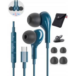 Słuchawki USB-C douszne przewodowe stereofoniczne z mikrofonem uniwersalne