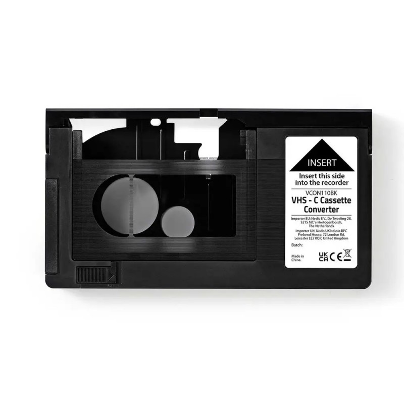 Outlet Nedis Konwerter VHS Konwersja VHS-C na VHS Plug and Play Czarny OPIS