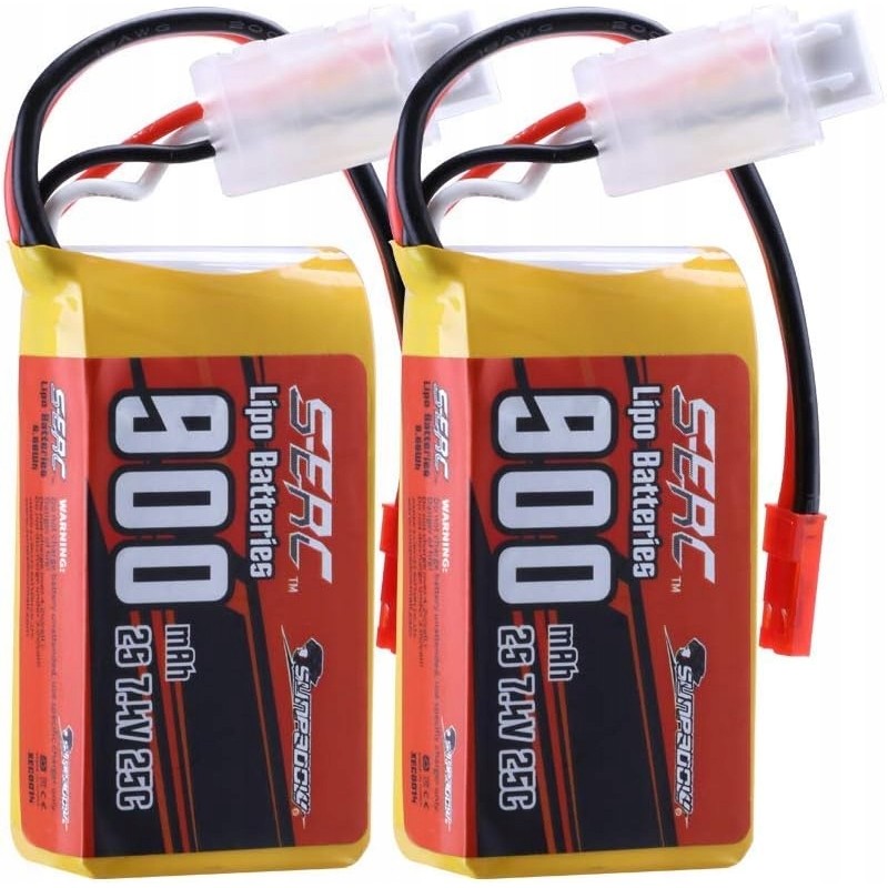 SUNPADOW 7,4 V 2S akumulator Lipo 25C 900 mAh z wtyczką JST do samolotów RC