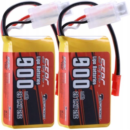 SUNPADOW 7,4 V 2S akumulator Lipo 25C 900 mAh z wtyczką JST do samolotów RC