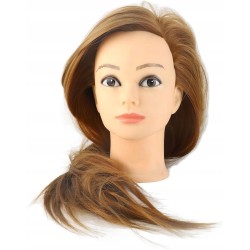 Głowa manekina z włosami do ćwiczeń fryzjerskich kolor ciemny blond