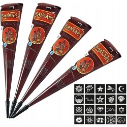 Opakowanie 4sztuk henny brązowa bez amoniaku przyjazna dla skóry bezpieczna