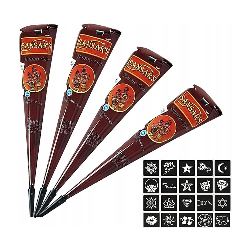 Opakowanie 4sztuk henny brązowa bez amoniaku przyjazna dla skóry bezpieczna