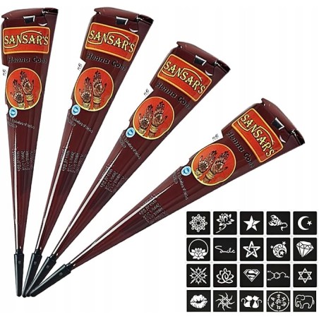 Opakowanie 4sztuk henny brązowa bez amoniaku przyjazna dla skóry bezpieczna