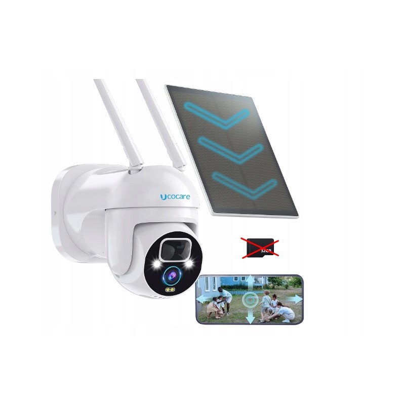 Outlet Bezprzewodowa kamera zewnętrzna z panelem solarnym UCOCARE 2K 4MP