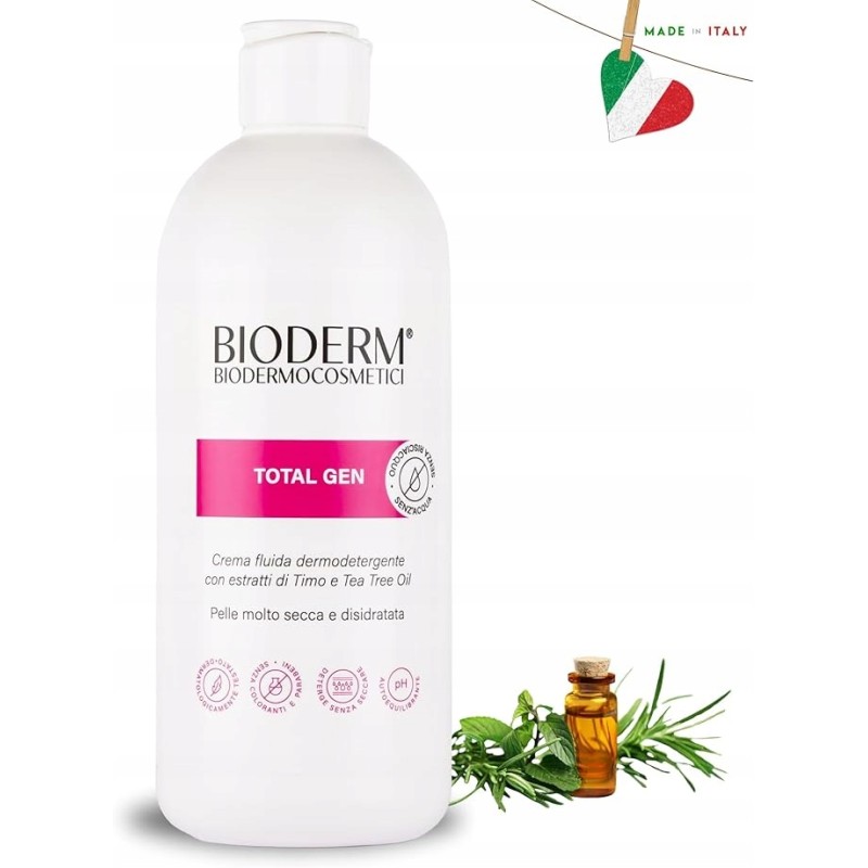 Bioderm Total Gen Nawilżający zmiękczający odświeżający krem myjący 1000 ml