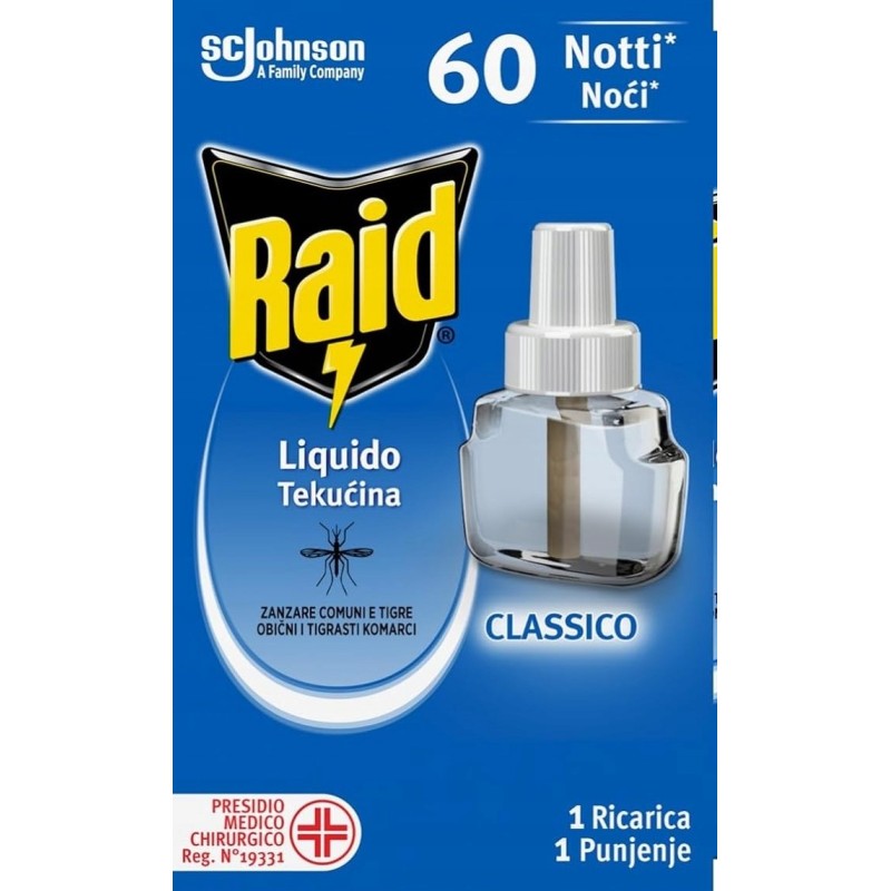 Płyn przeciwko komarom Raid Electric Triple Refill skuteczny przez 60 nocy
