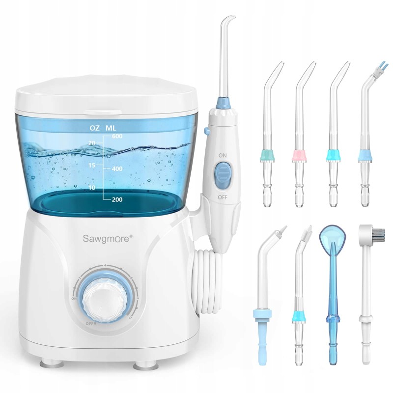 Sawgmore Water Flosser irygator oralny pojemność 600 ml regulacja ciśnienia