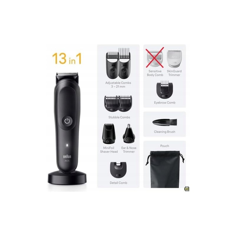 BRAUN SERIES 5 AIO5565 TRYMER MASZYNKA ZESTAW 13W1 DO WŁOSÓW BRODY OPIS