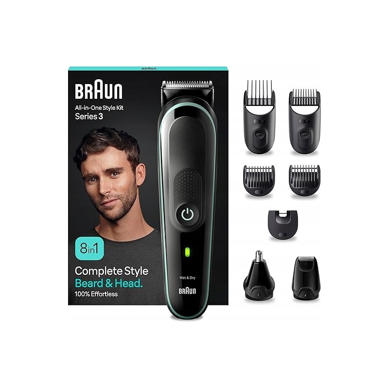 BRAUN SERIES 3 MGK3441 MASZYNKA TRYMER DO STRZYŻENIA WŁOSÓW I BRODY 8w1OPIS