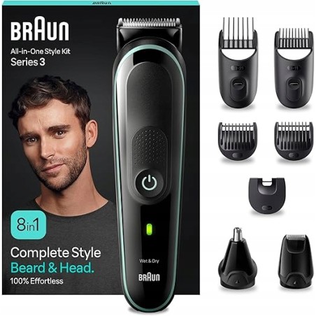 BRAUN SERIES 3 MGK3441 MASZYNKA TRYMER DO STRZYŻENIA WŁOSÓW I BRODY 8w1OPIS