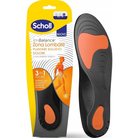 Scholl In-Balance wkładki łagodzące ból strefy lędźwiowej lubago rozmiar L