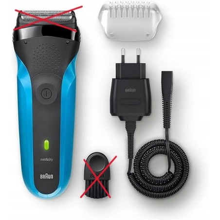 Outlet Golarka Męska BRAUN Series 3 310s niebieska Wet & Dry OPIS