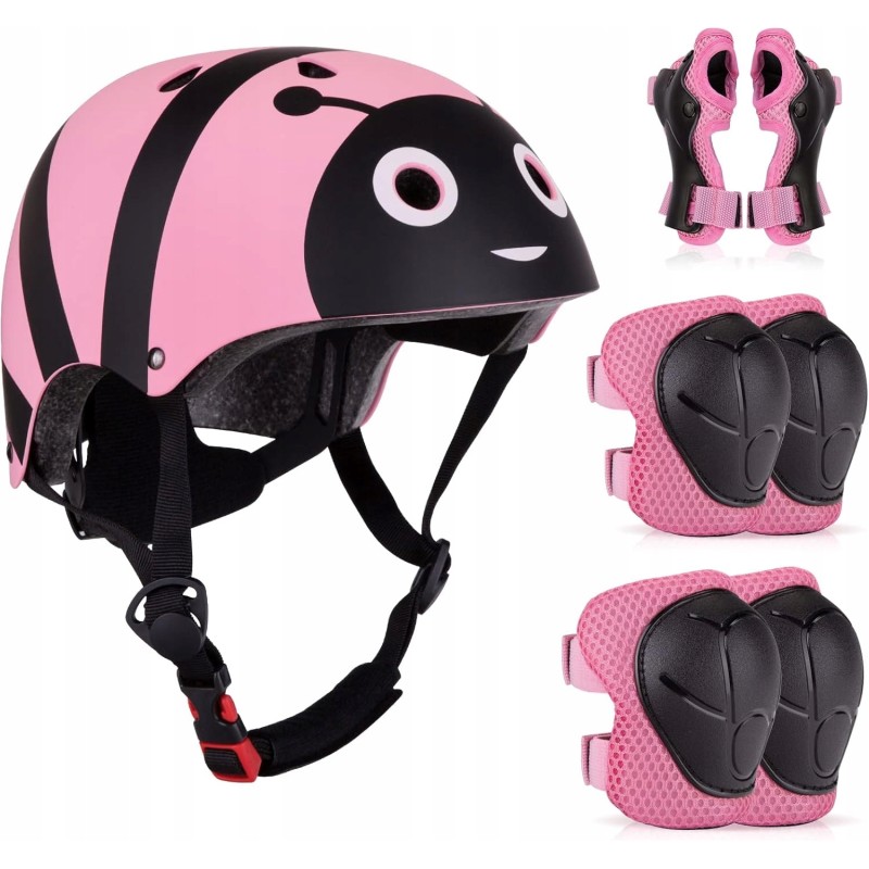 LZDMY Kask rowerowy dla dzieci rozmiar 50 cm-54 cm regulowany + ochraniacze LZDMY Kask rowerowy dla dzieci rozmiar 50 cm-54 cm regulowany + ochraniacze